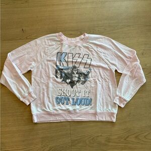 Recycled Karma | KISS sweatshirt | pink | size small